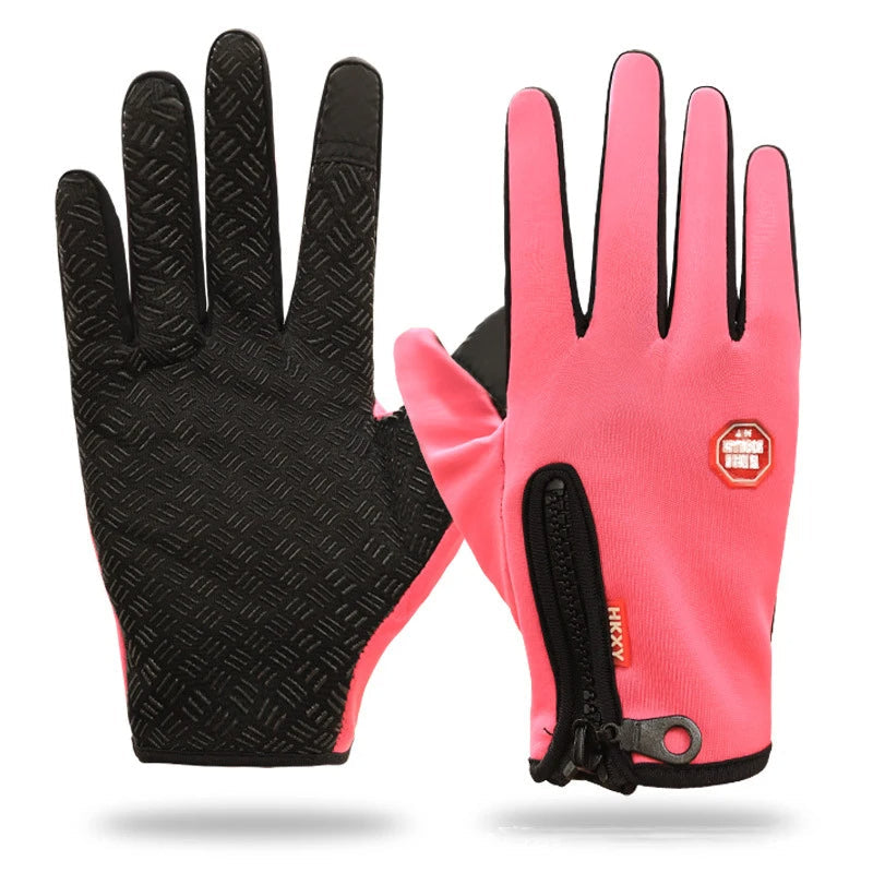 Unisex-outdoorhandschoenen met ritssluiting, touchscreen-compatibel, met goede grip