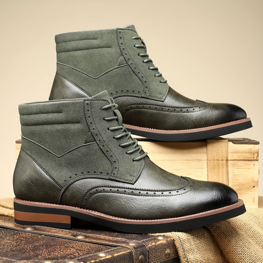 Herren Stiefel Brogue Schnürschuh Schnürstiefelette Mehrfarbig