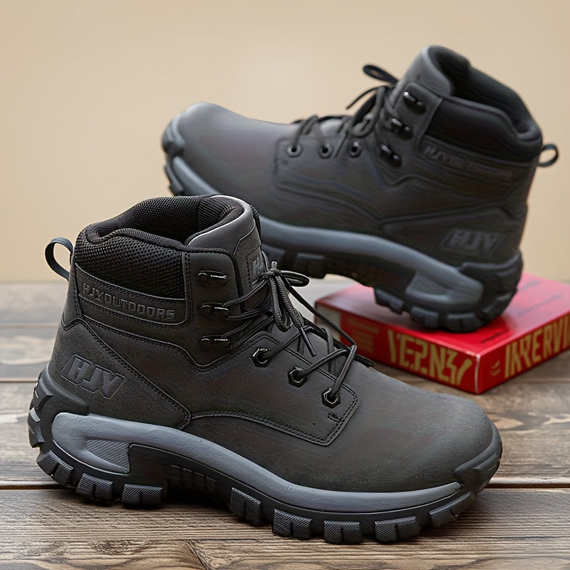 Herren Outdoor Stiefel mit Schnürung, Robuste Sohle, Hoher Schaft