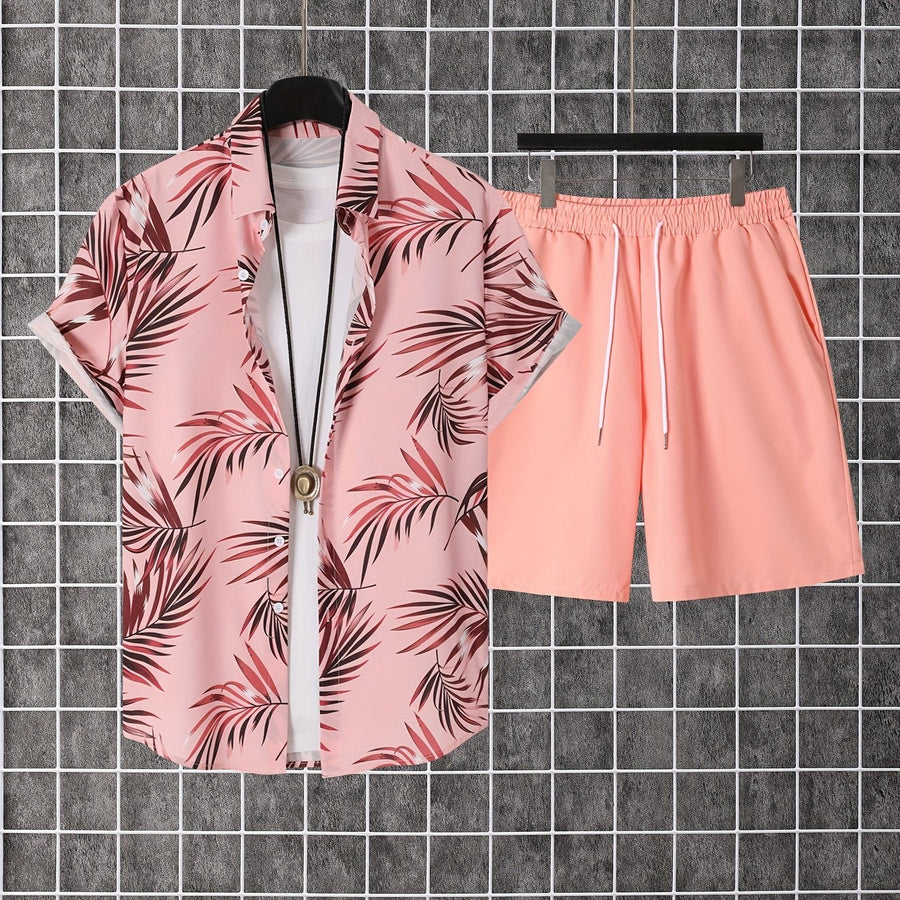 Herren Sommer Set – Tropisches Freizeit Hemd mit Shorts, ideal für Urlaub und Strand