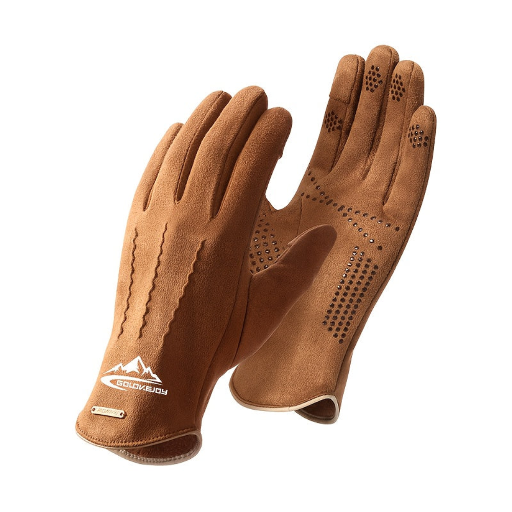 Unisex handschoenen met gestructureerd gripgedeelte en manchet in een contrasterende kleur