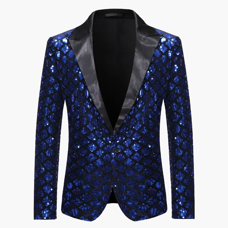 Herren Luxus Pailletten Sakko – Eleganter Party- und Bühnenblazer im modernen Design