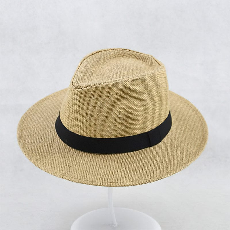 Unisex Fedora Hut aus gewebtem Material mit schwarzem Band, verschiedene Farben