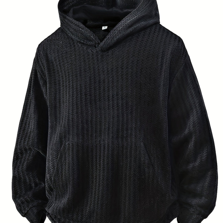 Unisex Hoodie mit Kapuze und Kängurutasche – Gerippter Look