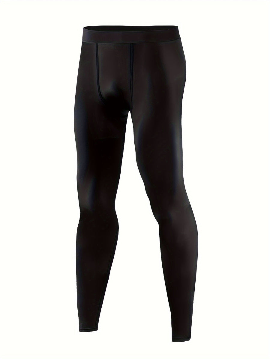 Herren Thermounterhose Kompressions-Leggings Schwarz 3er-Pack