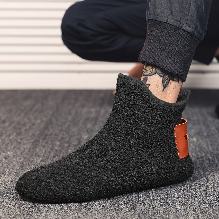 Unisex Winter Hausschuhe Plüsch Stiefeletten Warm Gefütterte Hausstiefel
