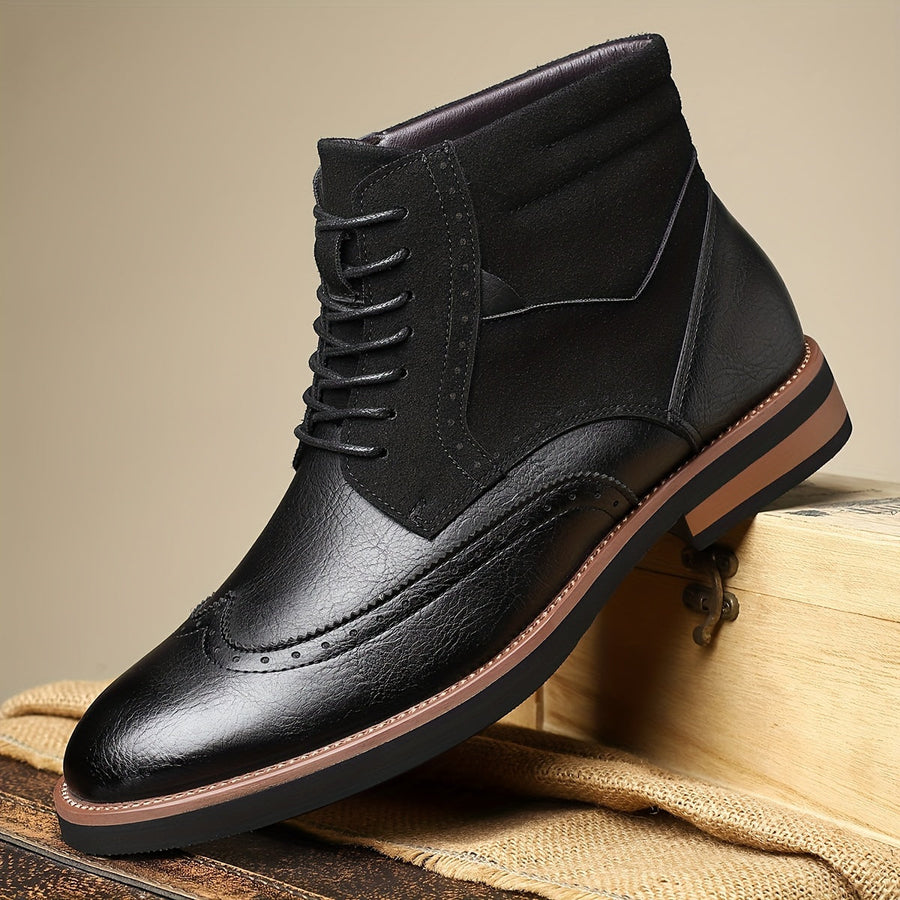 Herren Stiefel Brogue Schnürschuh Schnürstiefelette Mehrfarbig