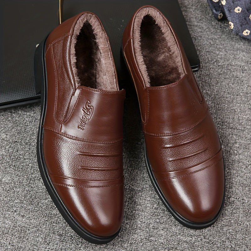 Herren Loafer gefüttert Schwarz/Dunkelbraun, Business Slipper mit Futter