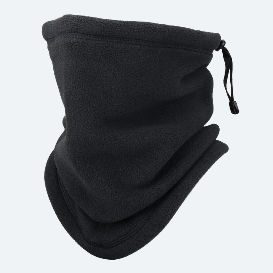 Fleece Nackenwärmer mit Kordelzug in Schwarz – Winter Neck Gaiter