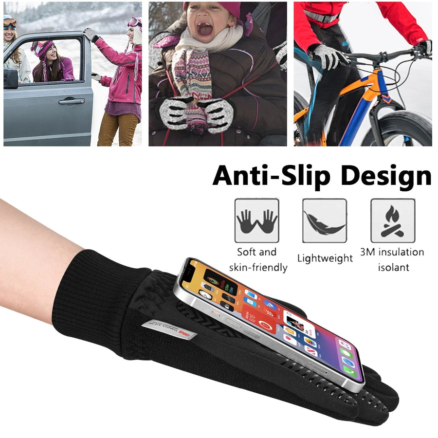 Unisex Winterhandschuhe mit 3M Thinsulate Isolation und Touchscreen-Funktion, Anti-Rutsch-Design