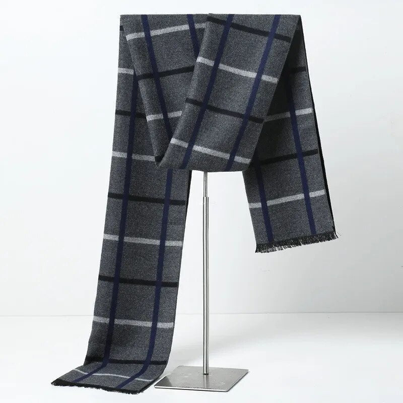 Unisex Winter Schal Weiches Material Einfarbig oder Kariert mit Fransen