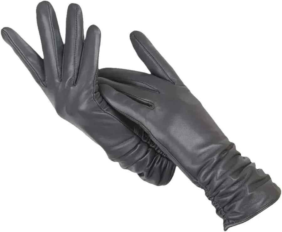 Unisex Winterhandschuhe aus weichem Material mit gerafftem Bund