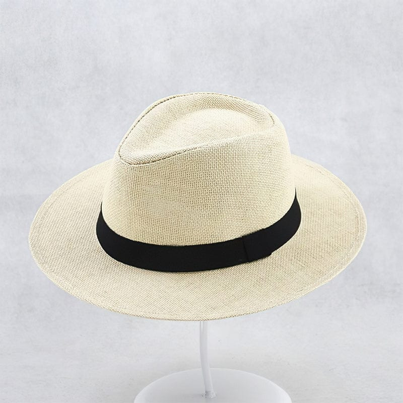 Unisex Fedora Hut aus gewebtem Material mit schwarzem Band, verschiedene Farben