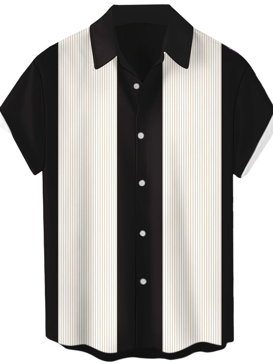 Herren Bowlinghemd im Retro-Stil – Kurzarm Freizeithemd für Alltag & Sommer