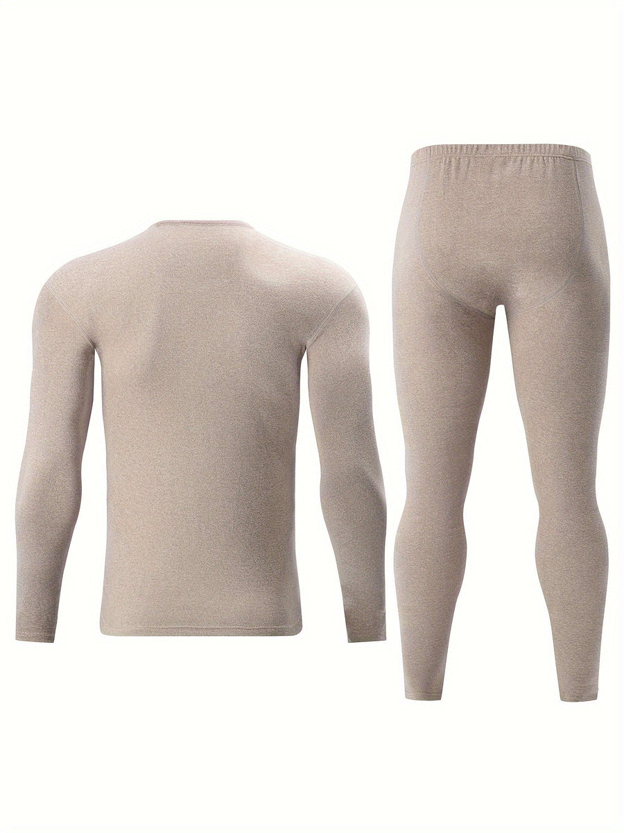 Thermo Unterwäsche Set Herren Schwarz - Langarmshirt und Leggings