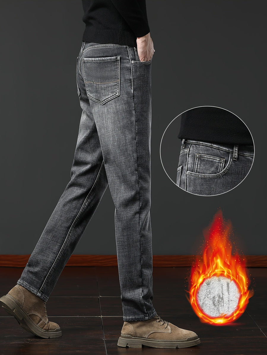 Herren Jeanshose mit Teddyfutter – Winterjeans für warme Beine, verschiedene Farben