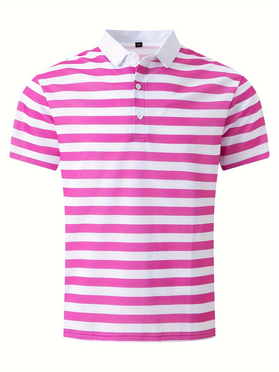 Herren Poloshirt im maritimen Streifen-Look – Perfekt für Freizeit & Segelausflüge