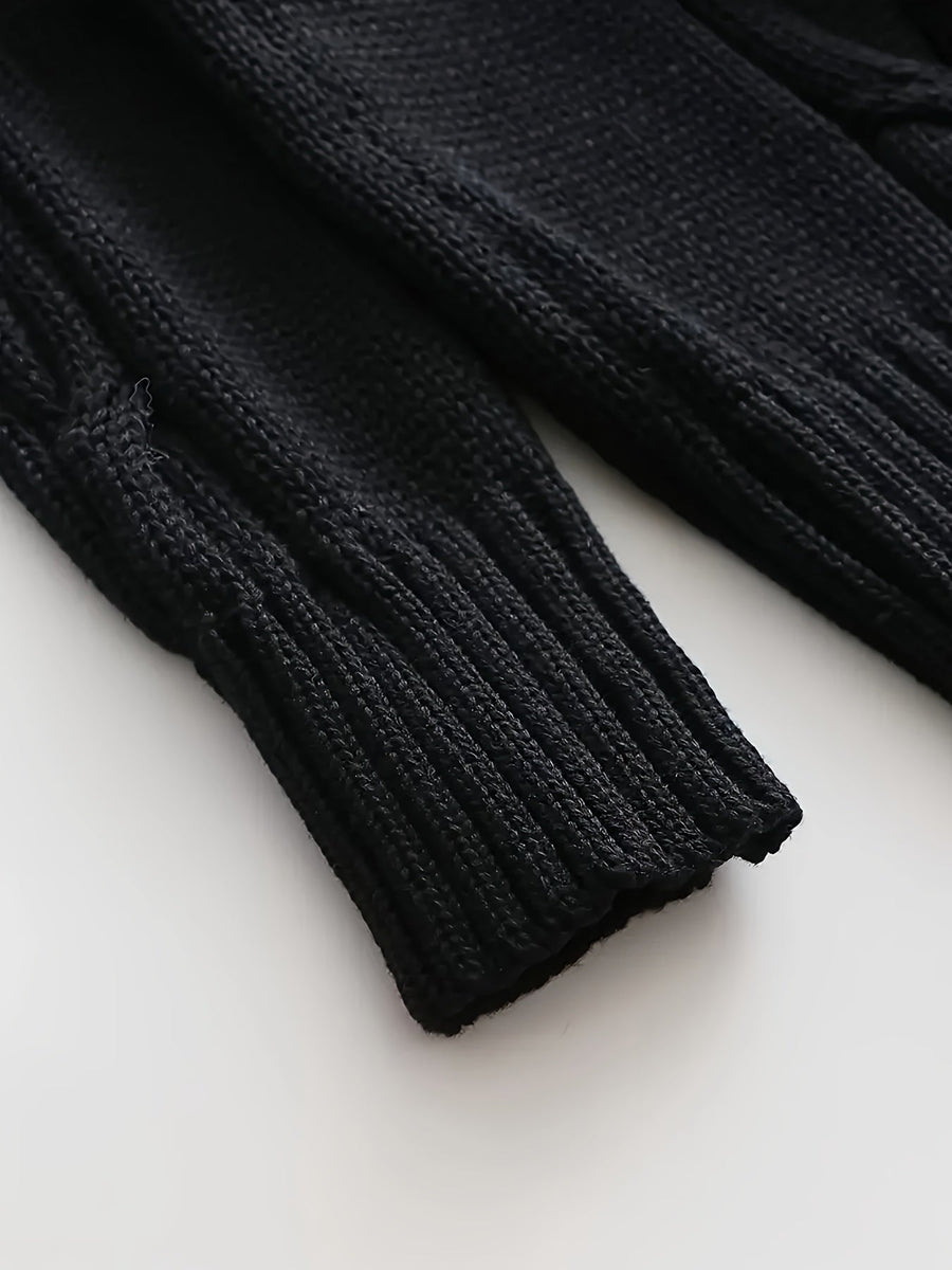 Herren Strickjacke mit Schalkragen und Zopfmuster