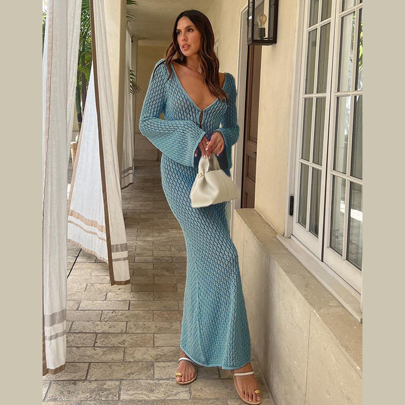 Diana – Strickkleid mit Lochmuster für den Strand