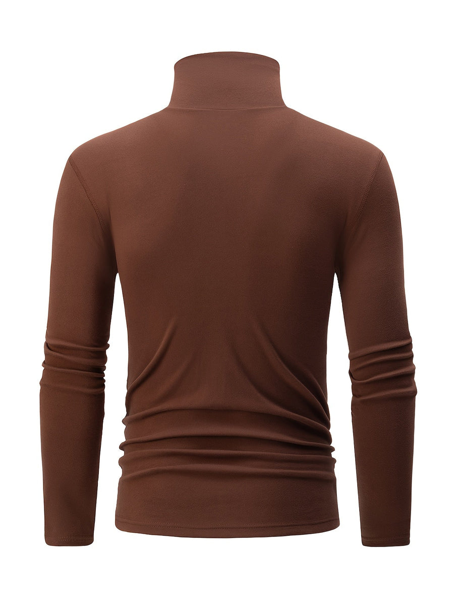 Herren Rollkragenpullover Set 4er Pack Langarm Shirt Basic Winter Warm Schwarz Weiß Grau
