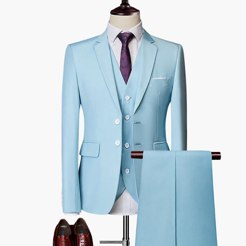Herren 3-teiliges Slim Fit Anzugset für festliche Anlässe und Business