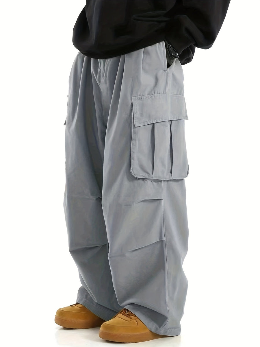 Herren Baggy Cargo Hosen Streetwear mit weitem Bein und großen Taschen