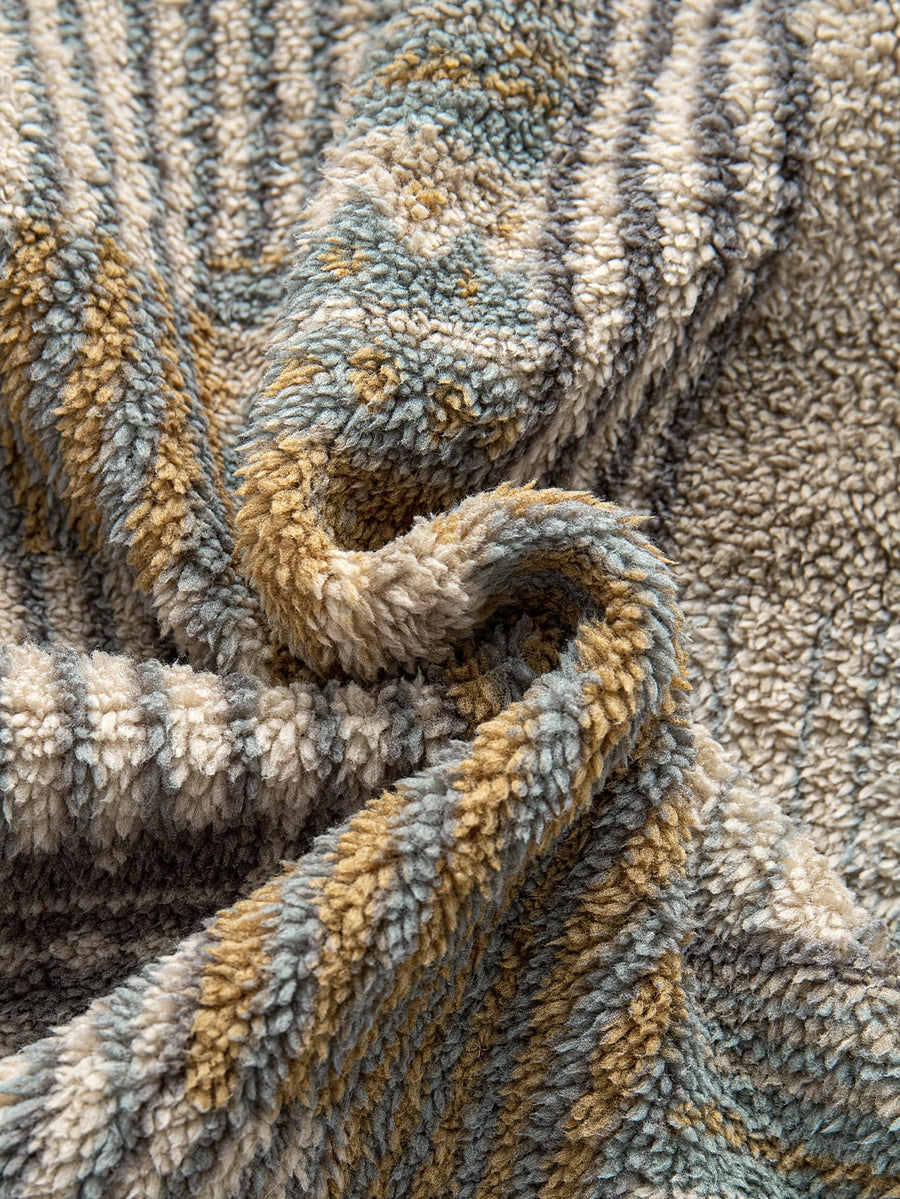 Heren patchwork-hoodie van teddyfleece met quarter-zip