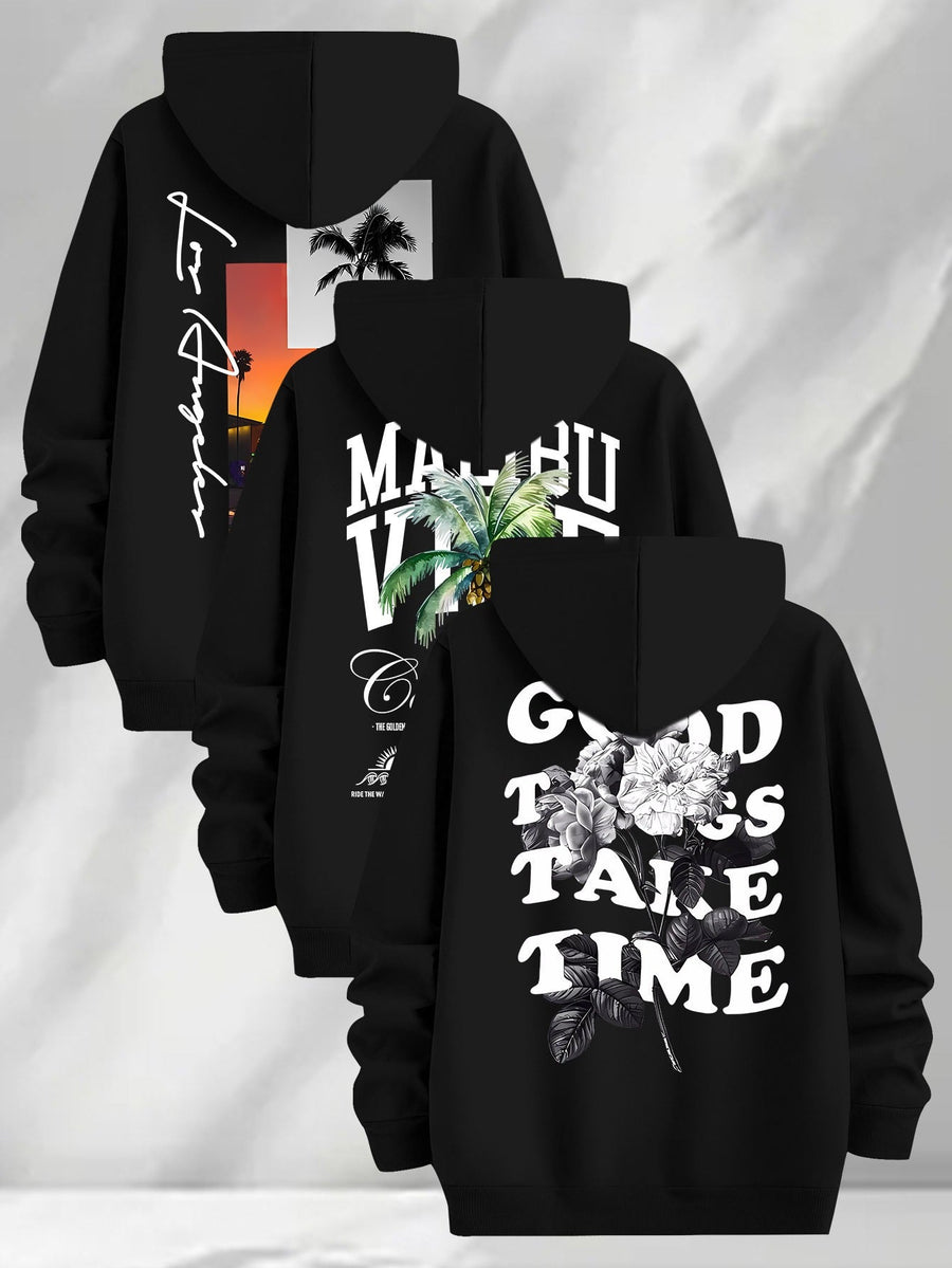 Unisex Hoodie mit Grafikdruck, Kängurutasche und Kapuze