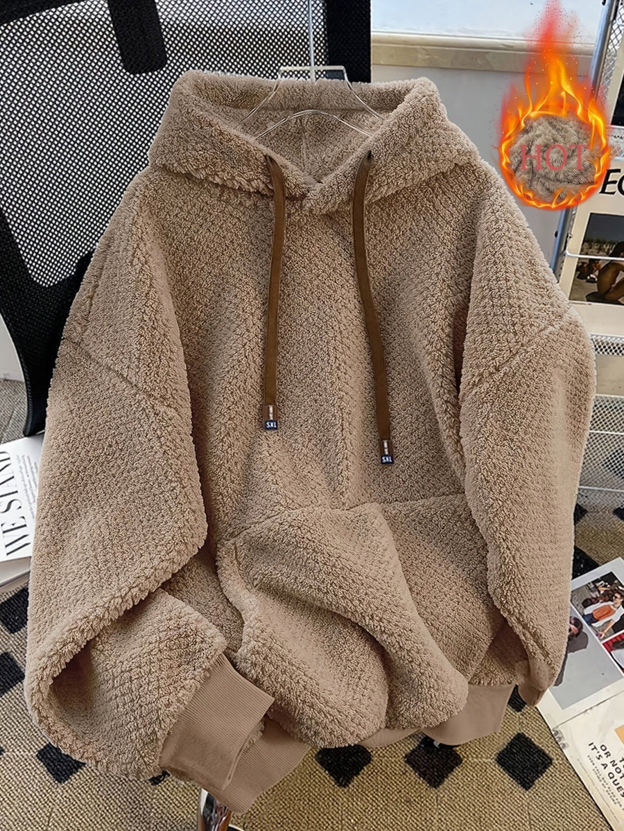 Teddy-Fleece Hoodie für Damen mit Kapuze und Kängurutasche