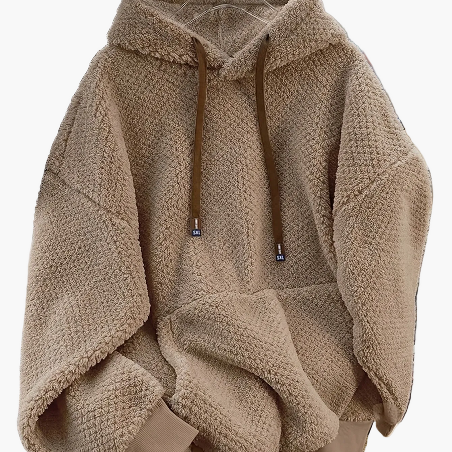 Teddy-Fleece Hoodie für Damen mit Kapuze und Kängurutasche