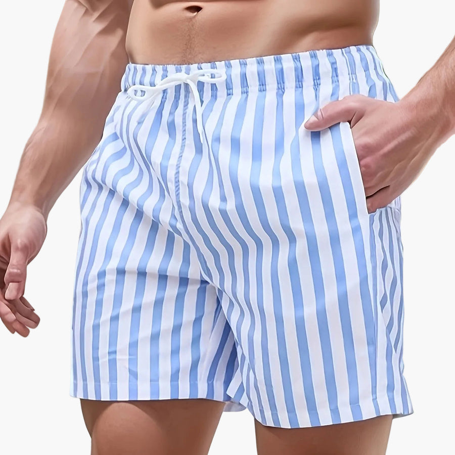 Herren Badeshorts im maritimen Streifen-Look – Stilvolle Strandshorts für Urlaub & Freizeit