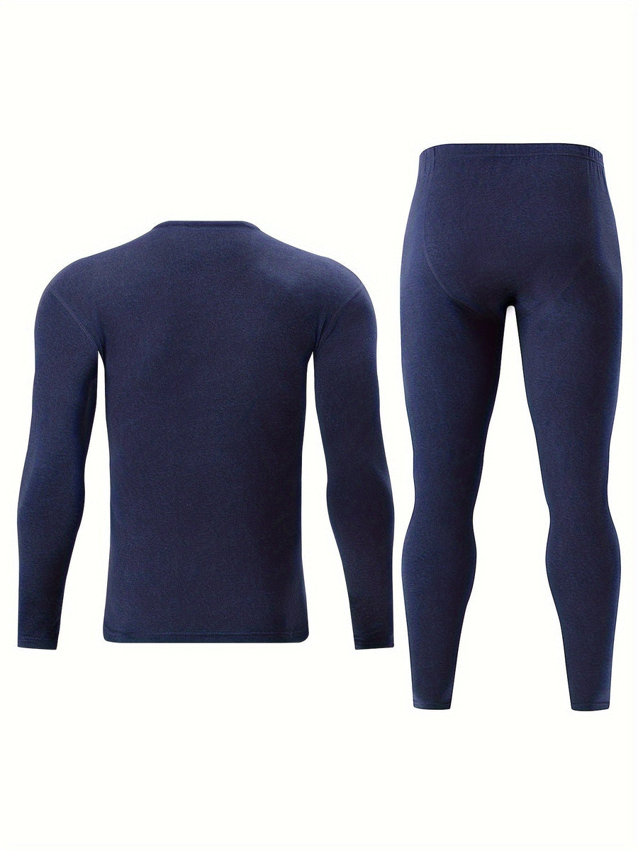Thermo Unterwäsche Set Herren Schwarz - Langarmshirt und Leggings