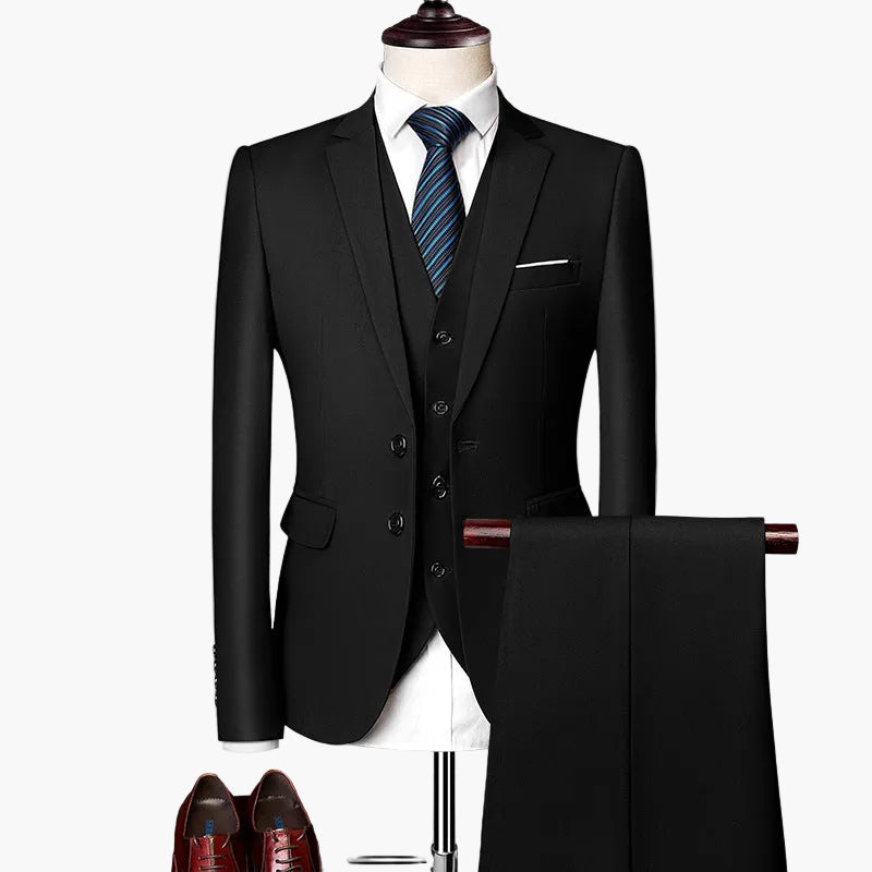 Herren 3-teiliges Slim Fit Anzugset für festliche Anlässe und Business