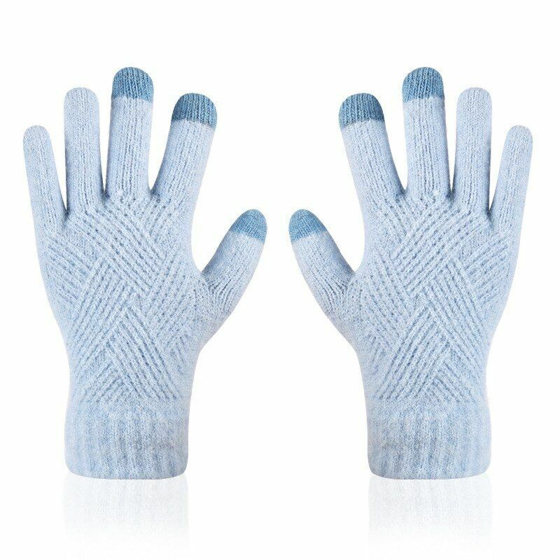 Gebreide handschoenen met touchscreenfunctie, uniseks, geribde manchetten, verschillende kleuren