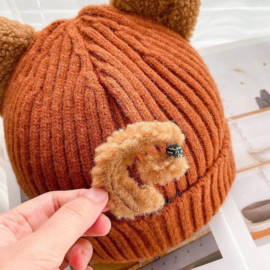 Gerippte Beanie Mütze mit Katzenohren aus weichem Material