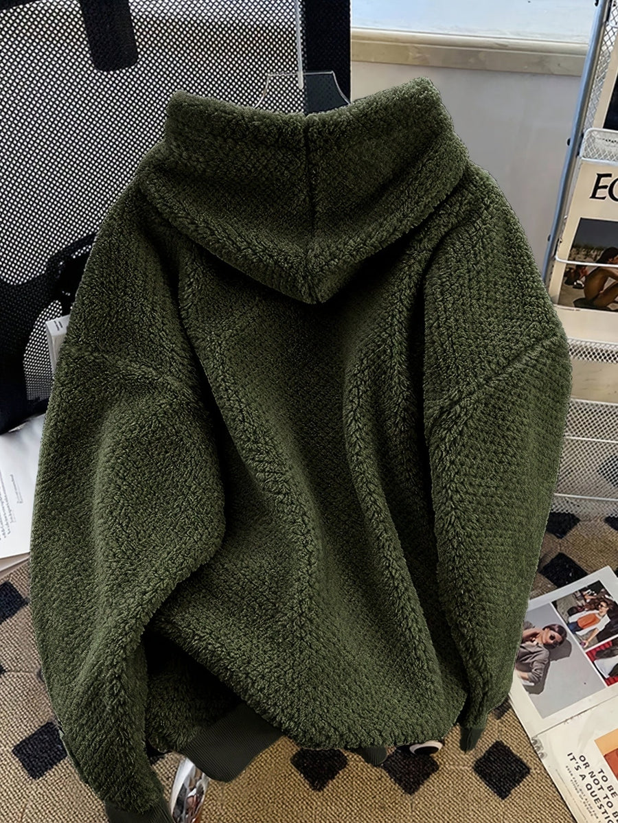 Teddy-Fleece Hoodie für Damen mit Kapuze und Kängurutasche