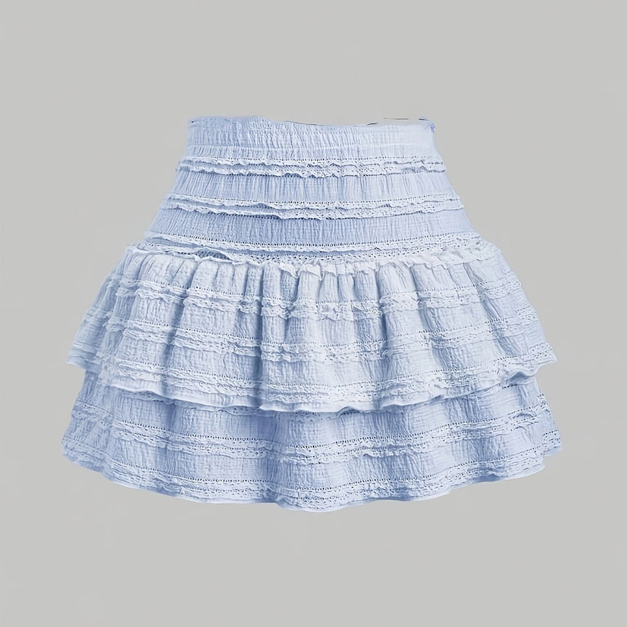 Damen Volant-Minirock im Boho-Stil – Verspielter Rüschenrock für Frühling und Sommer