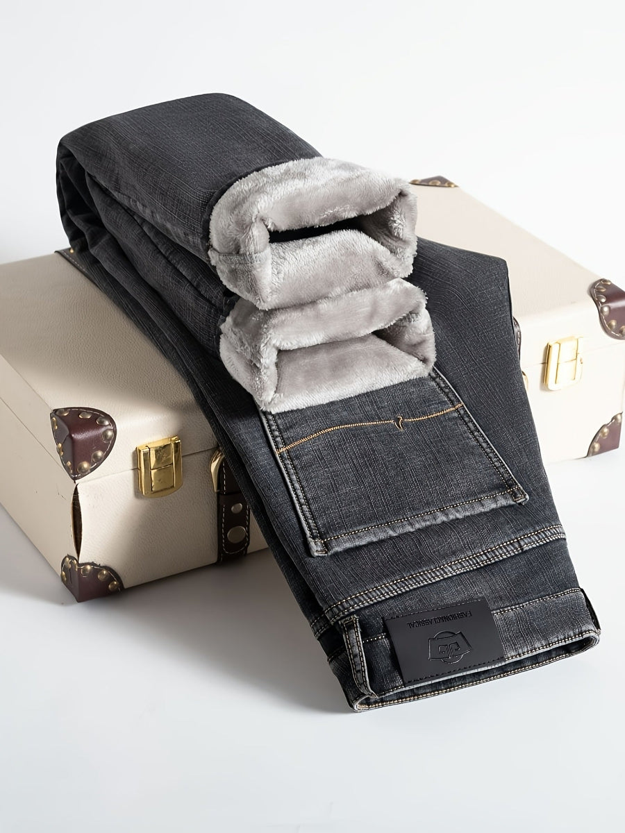 Herren Jeanshose mit Teddyfutter – Winterjeans für warme Beine, verschiedene Farben