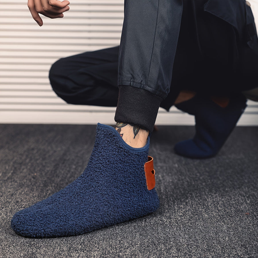 Unisex Winter Hausschuhe Plüsch Stiefeletten Warm Gefütterte Hausstiefel