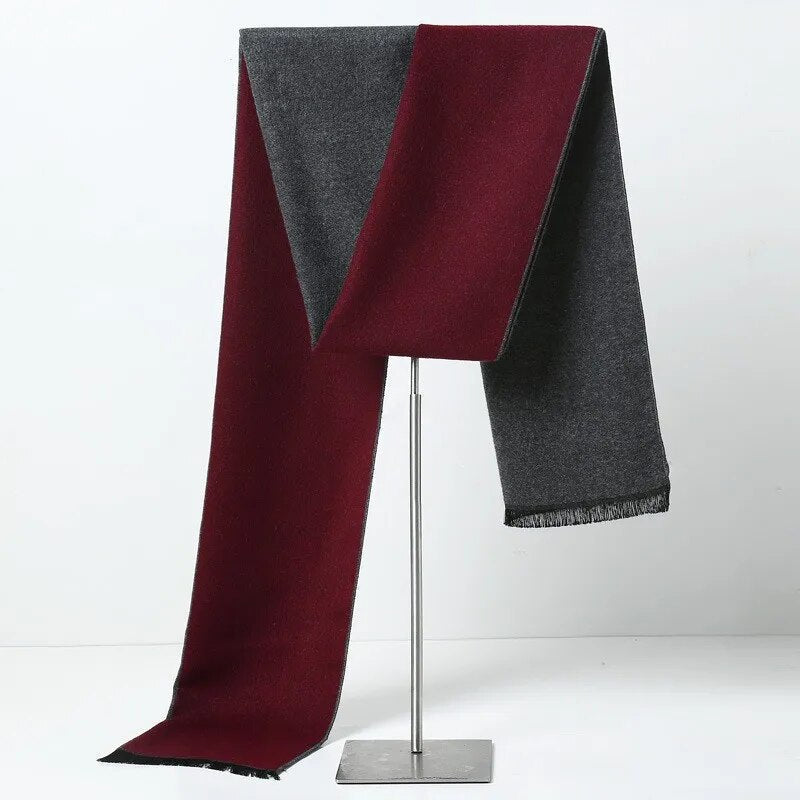Unisex Winter Schal Weiches Material Einfarbig oder Kariert mit Fransen