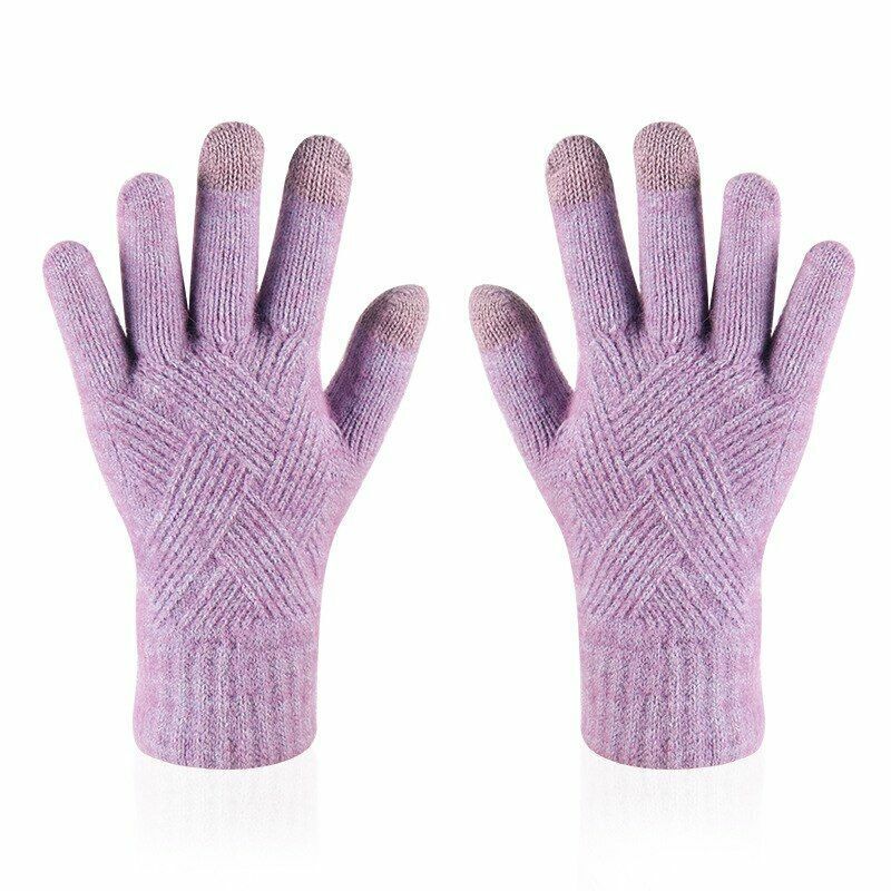 Gebreide handschoenen met touchscreenfunctie, uniseks, geribde manchetten, verschillende kleuren