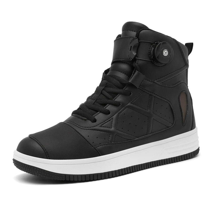 Hoher Sneaker Herren Schnürsenkel Drehverschluss Schwarz/Weiß