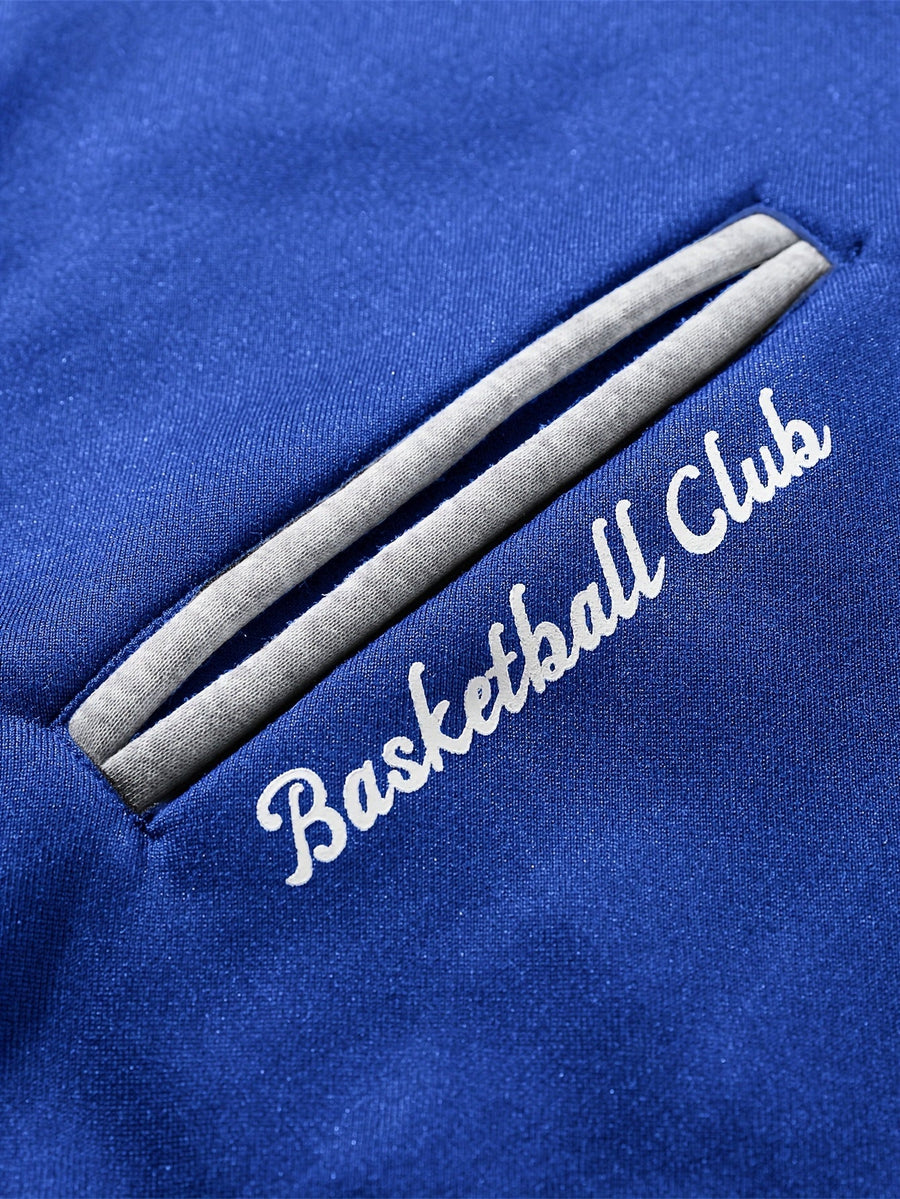 Unisex Kapuzen Sweatshirt Jacke mit Knopfleiste Varsity Style