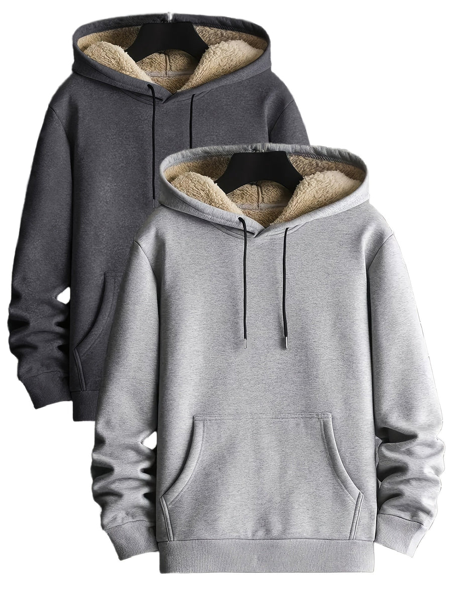 Unisex Hoodie mit Plüschfutter – Warmer Kapuzenpullover mit Kängurutasche