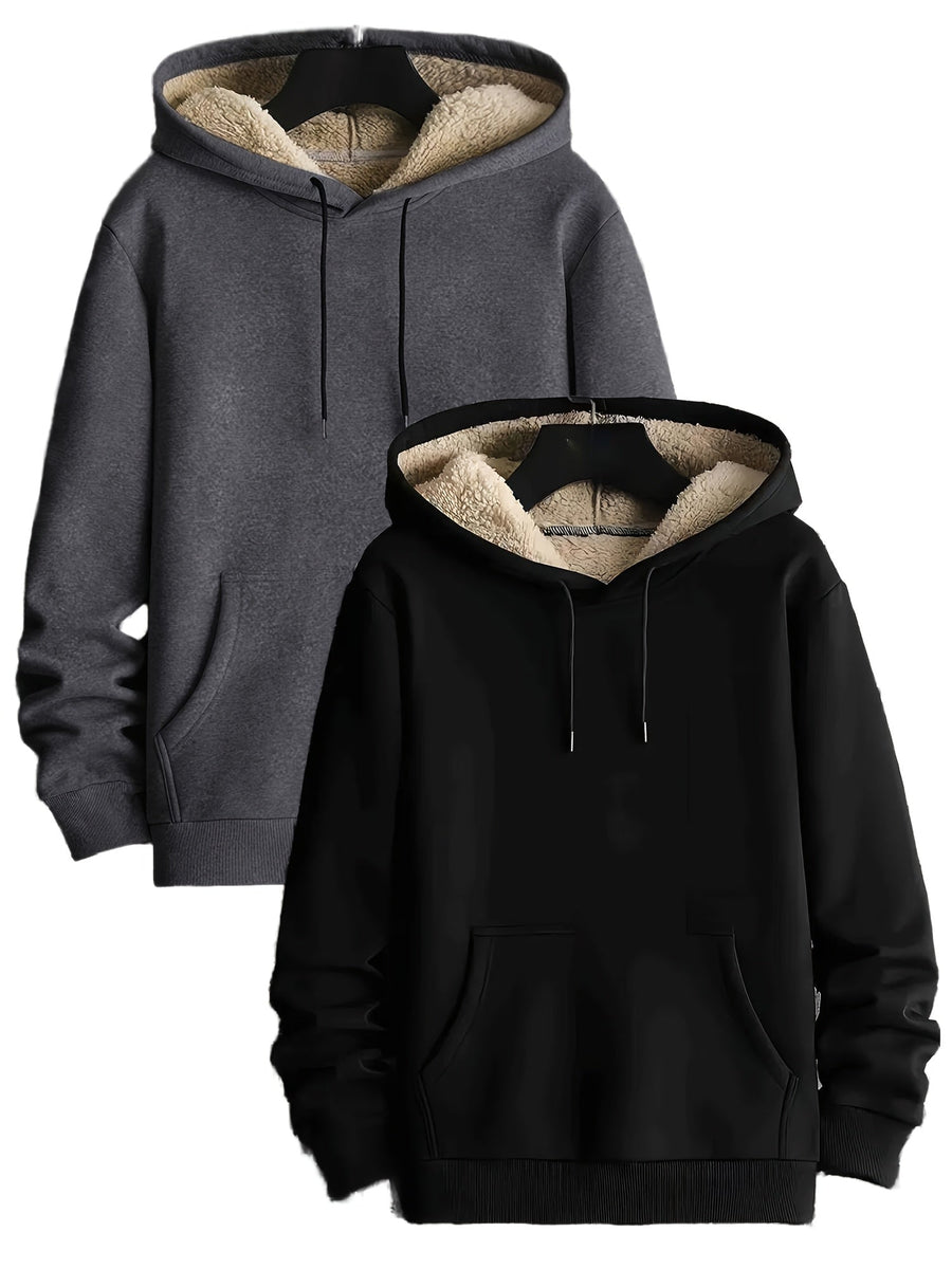 Unisex Hoodie mit Plüschfutter – Warmer Kapuzenpullover mit Kängurutasche