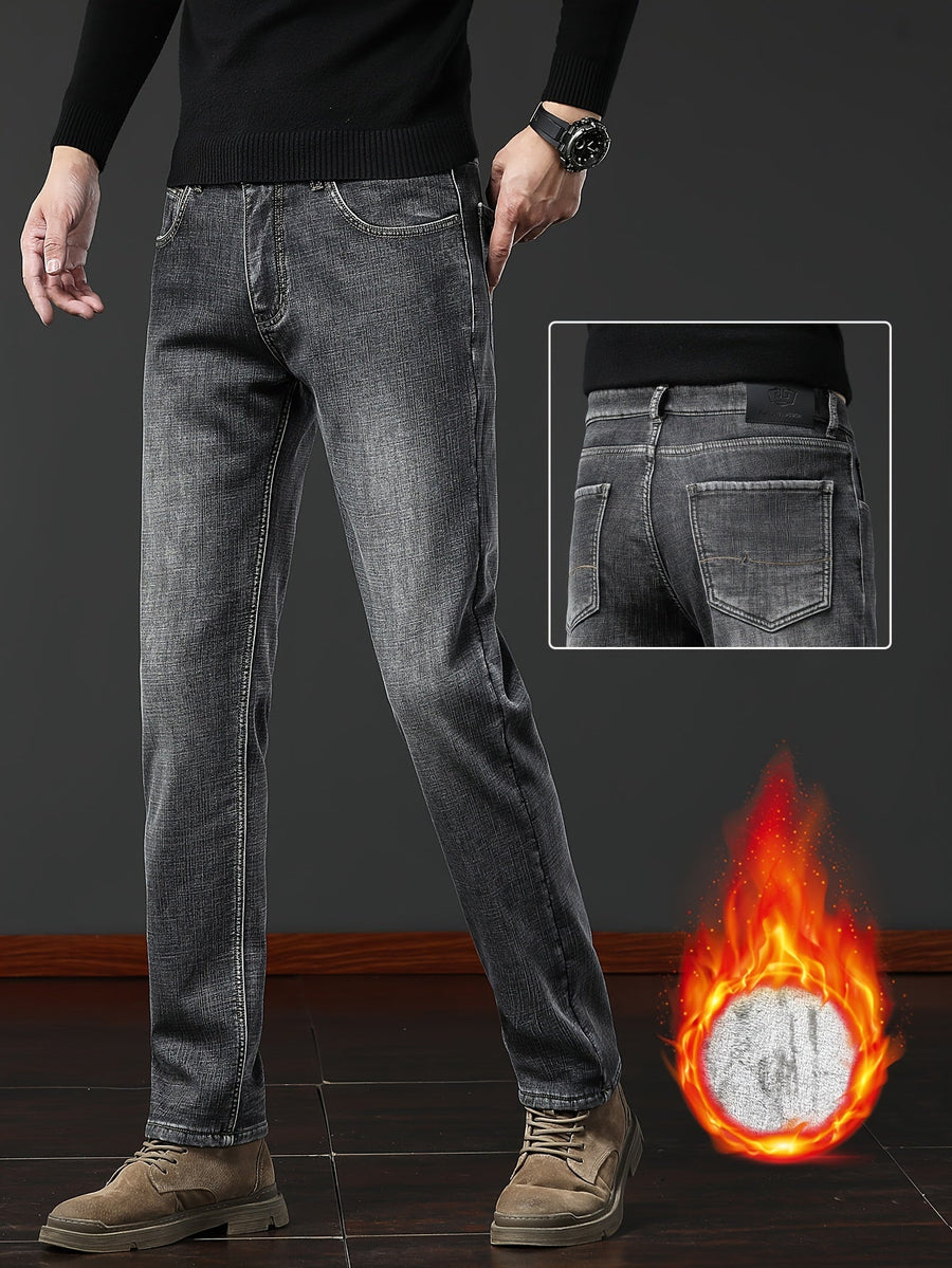 Herren Jeanshose mit Teddyfutter – Winterjeans für warme Beine, verschiedene Farben