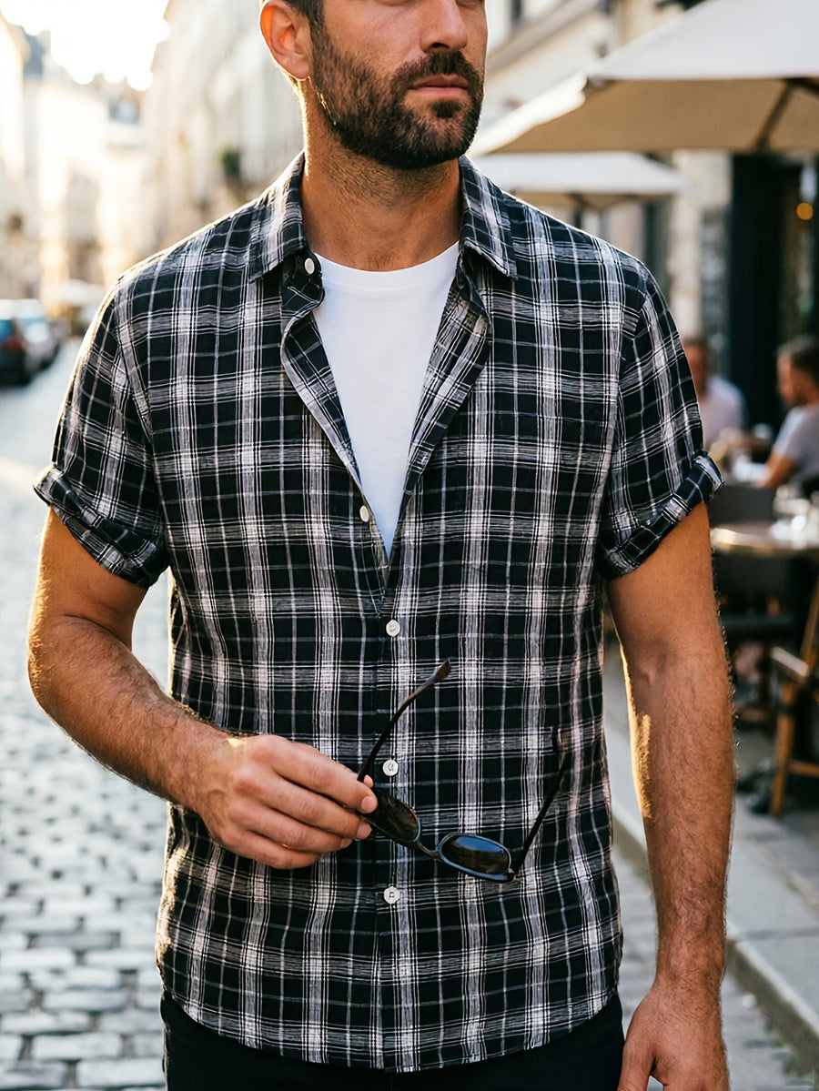 Herren Kurzarm Freizeithemd im Karo-Look – Lässiger Sommerstil für Alltag und Urlaub