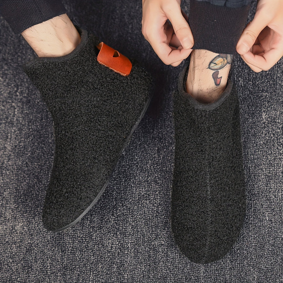 Unisex Winter Hausschuhe Plüsch Stiefeletten Warm Gefütterte Hausstiefel
