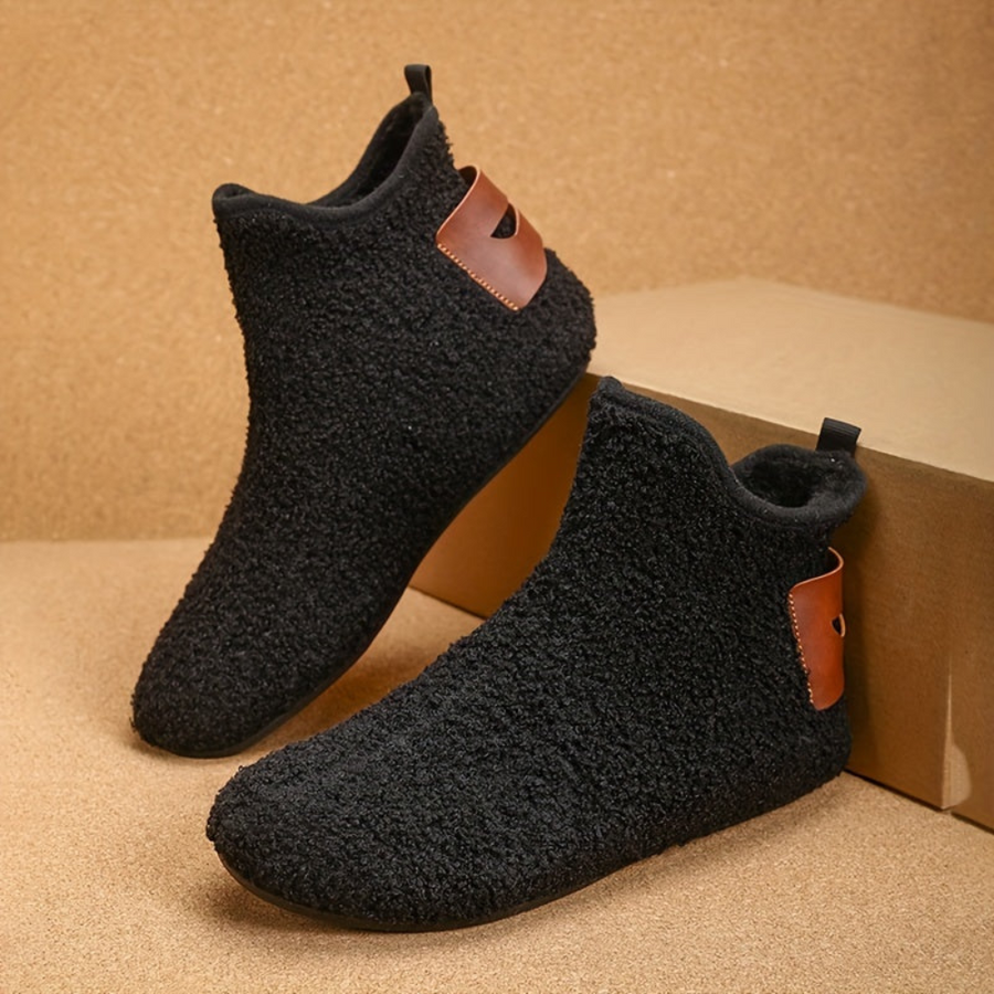 Unisex Winter Hausschuhe Plüsch Stiefeletten Warm Gefütterte Hausstiefel