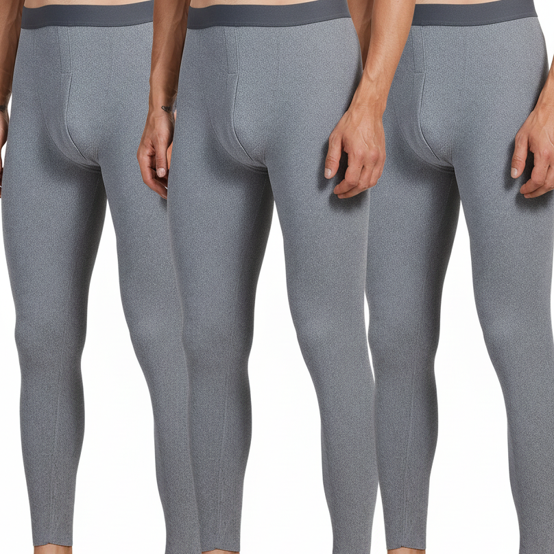 3er Pack Herren Thermo-Unterhosen Lang Warm Schwarz/Grau/Blau